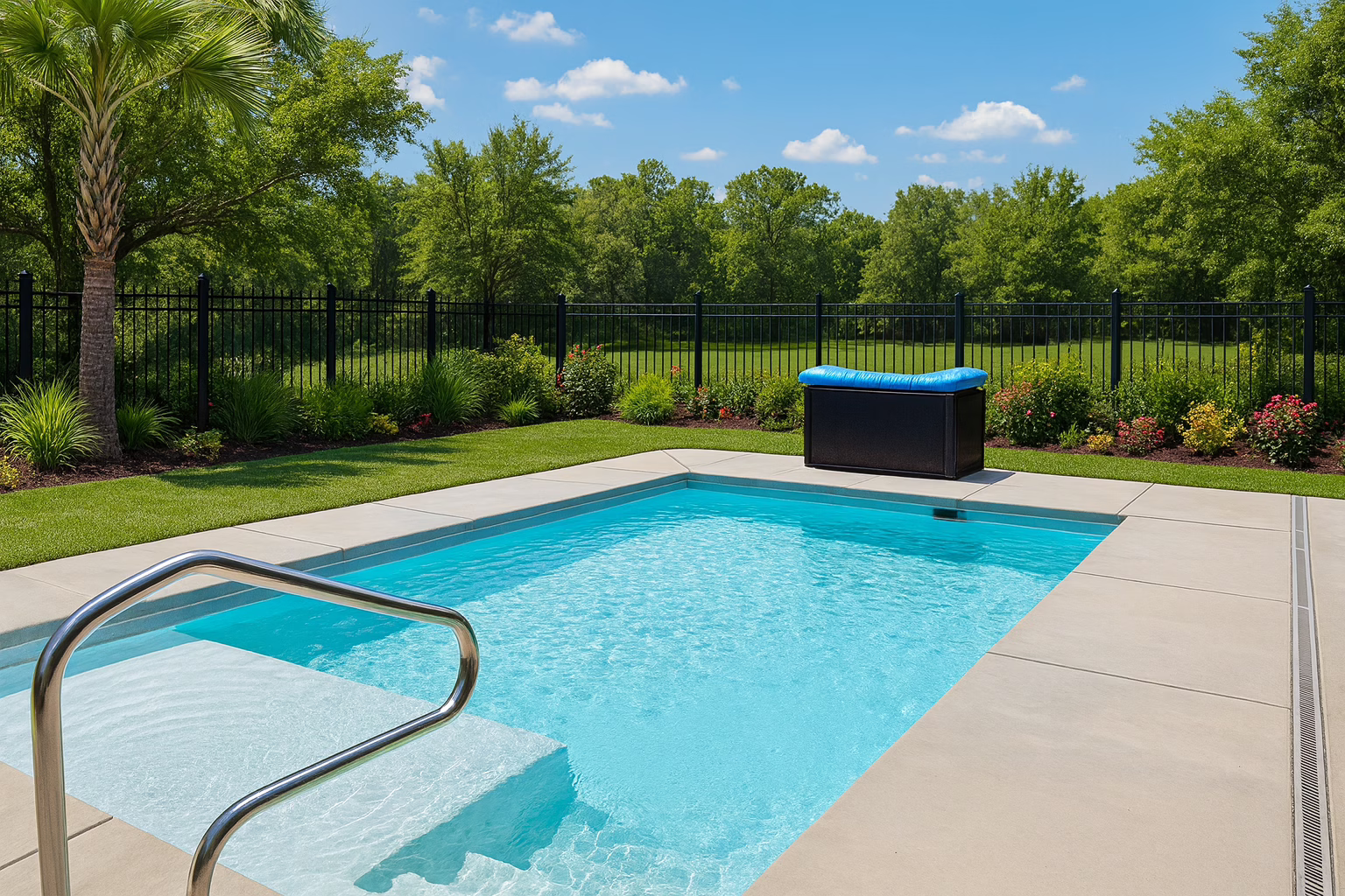 Cali Cove fiberglass pool installed