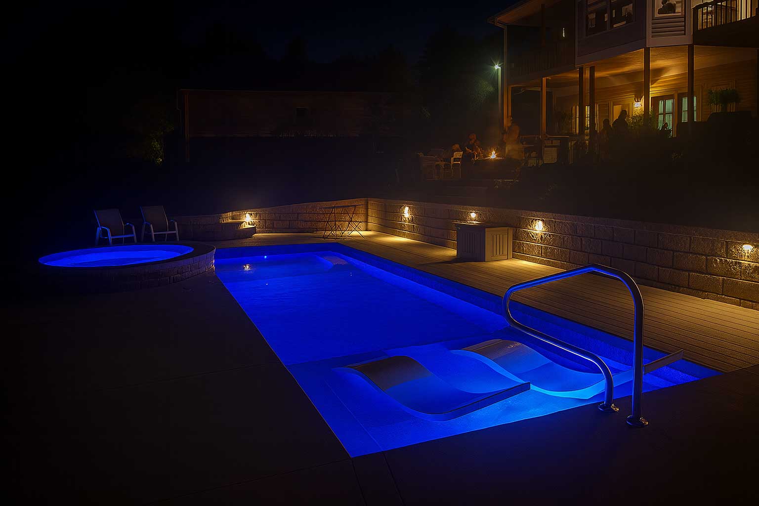 Pool deck and hardscape installed